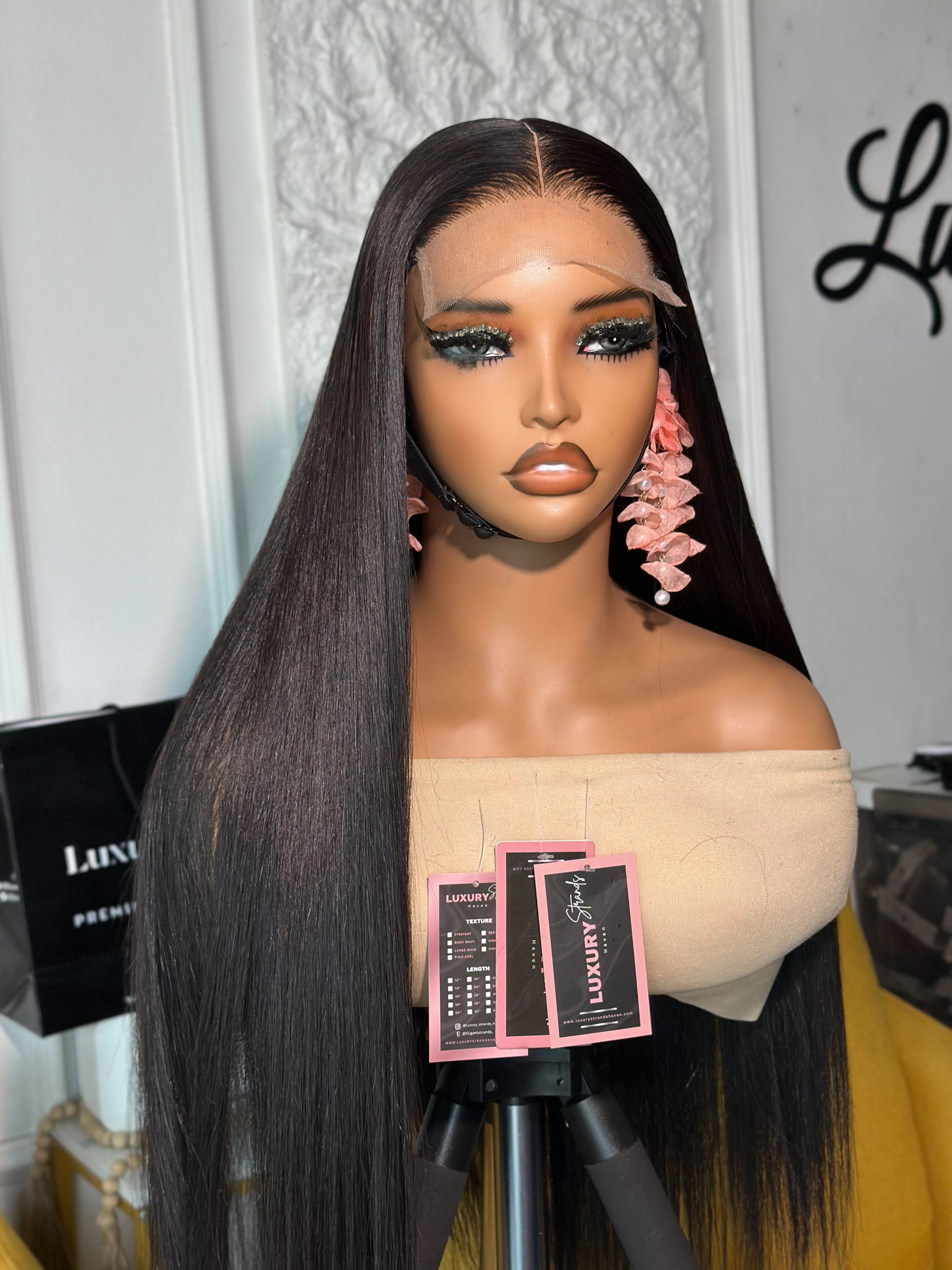 Natural Color Multiple Donor Bone Straight Wig |5x5 Transparent Closure |350 grams - Image 3