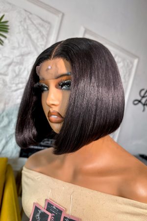 Natural Color Bone Straight wig |2x6 Transparent closure | 250 grams