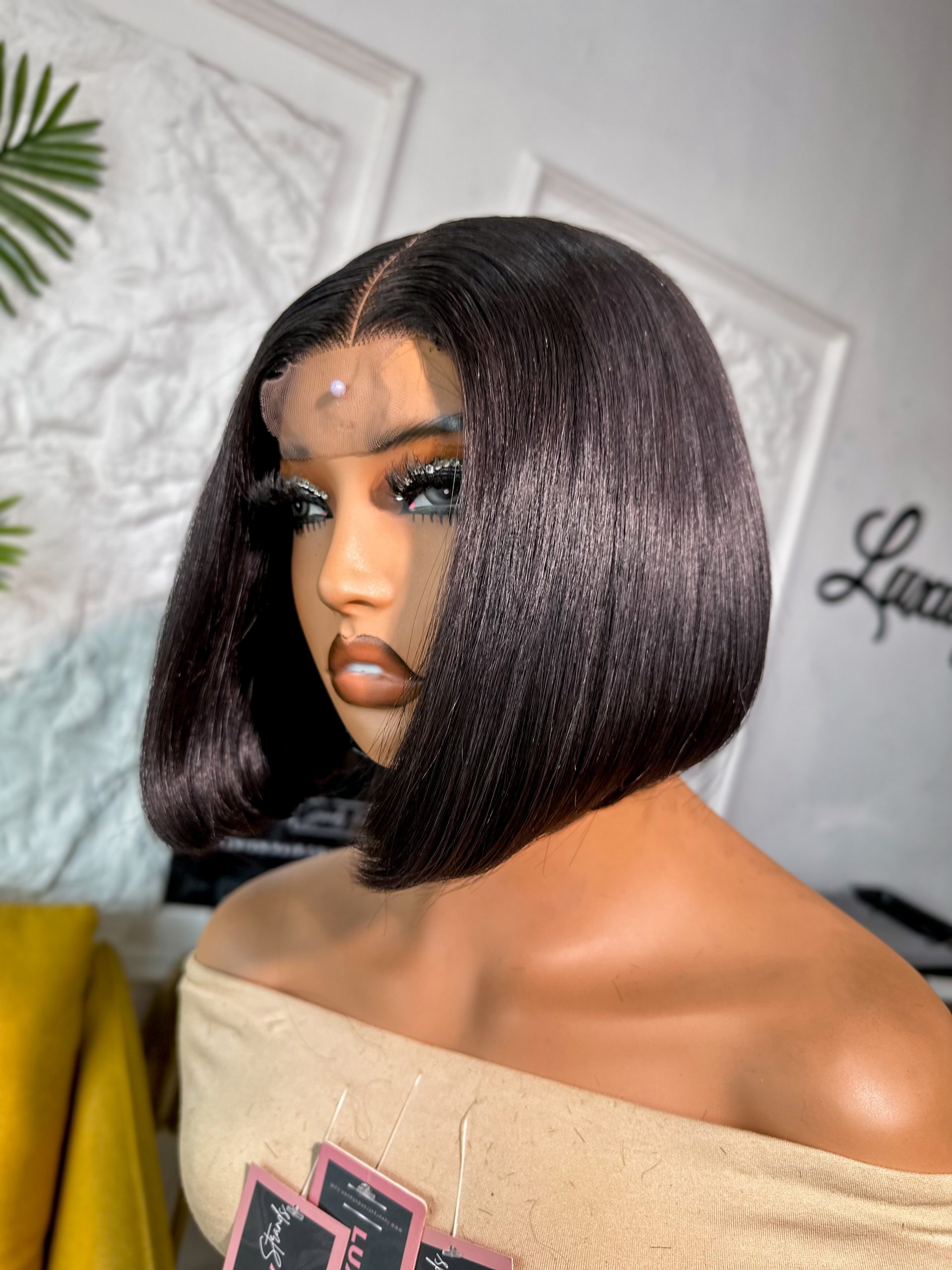 Natural Color Bone Straight wig |2x6 Transparent closure | 250 grams