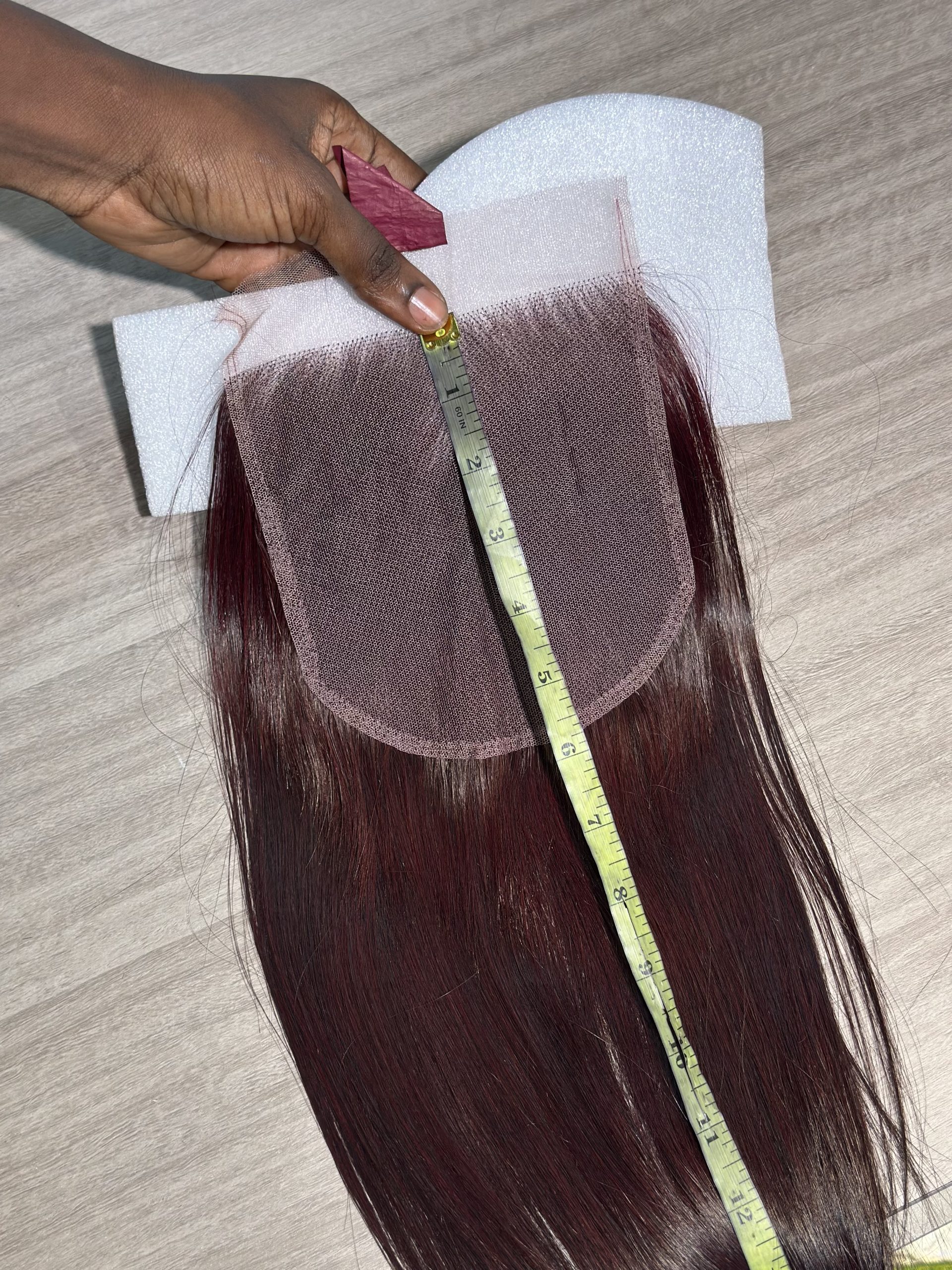 Dark Burgundy Bone Straight Closure - Image 2