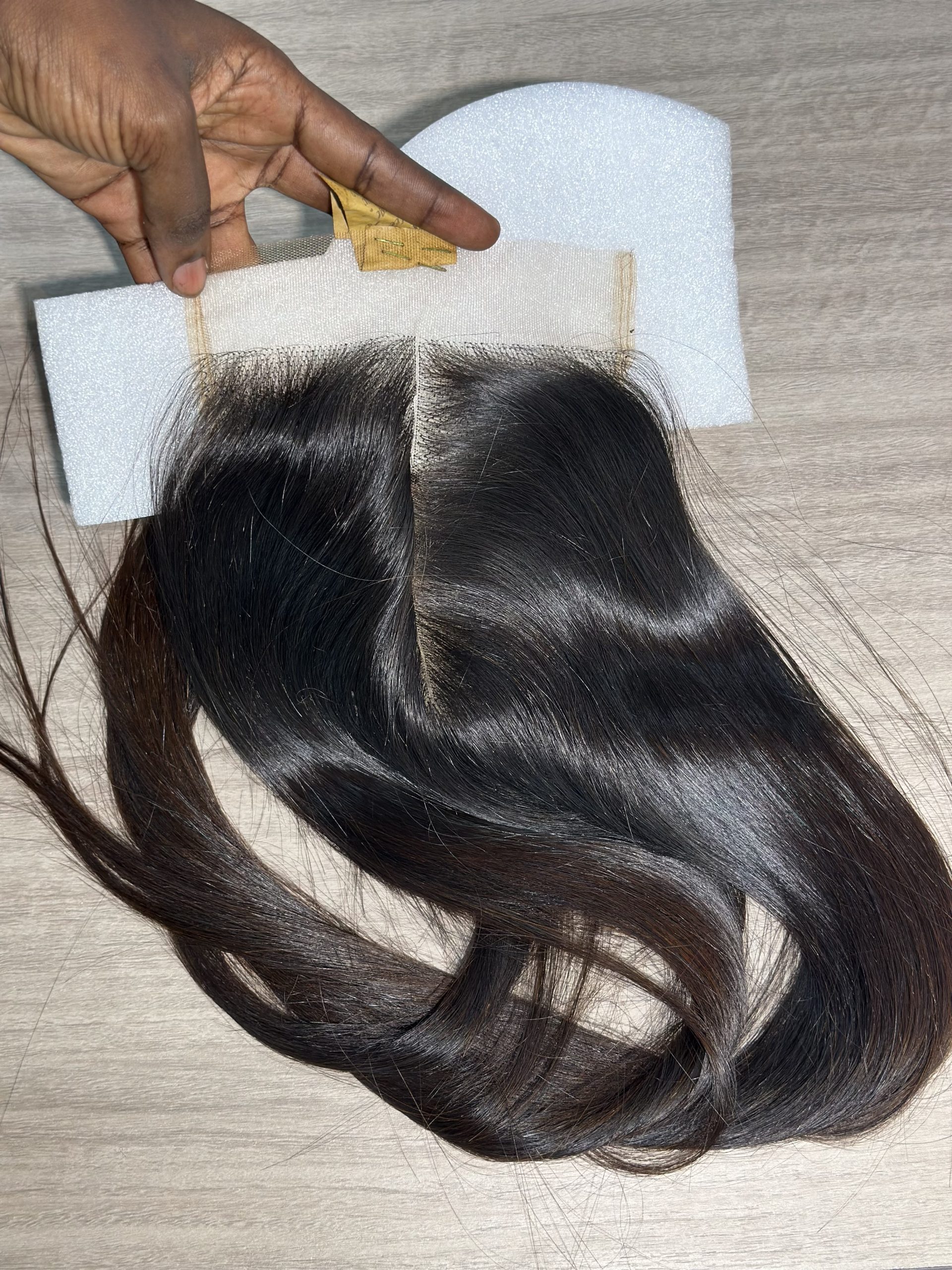 Brown Tip Bone Straight Closure |5x5 Transparent Lace