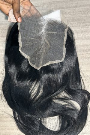 6x6 Jet Black Bone Straight Closure | Transparent Lace